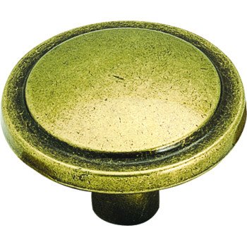 Amerock BP3443BB Cabinet Knob, 13/16 in Projection, Zinc, Burnished Brass