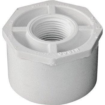 IPEX 435734 Reducing Bushing, 2 x 3/4 in, Spigot x FPT, White, SCH 40 Schedule, 150 psi Pressure