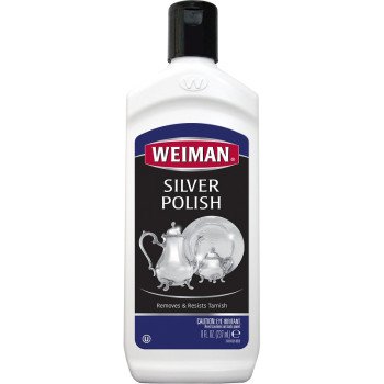 Weiman 24 Silver Polish, 8 oz, Cream, Floral, Blue