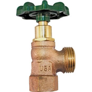 Arrowhead Brass 222LF Boiler Drain Valve, 1/2 x 3/4 in Connection, FIP x Hose, 125 psi Pressure, Bronze Body