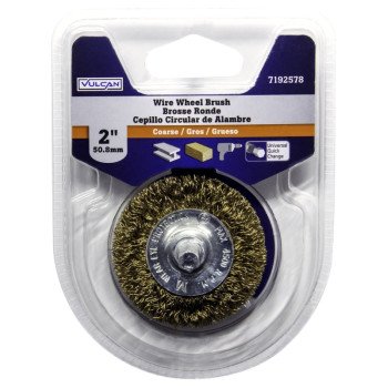 Vulcan 321581OR Wire Wheel Brush, 2 in Dia, 1/4 in Arbor/Shank