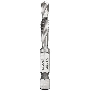 DEWALT IMPACT READY DWADTQTR6MM1 Tap and Drill Bit, 6 mm Dia, 3-Flute, Spiral Flute, HSS