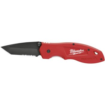 Milwaukee FASTBACK Series 48-22-1530 Utility Knife, 3 in L Blade, Stainless Steel Blade, Contour-Grip Handle, Red Handle