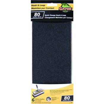 Gator 8686-10 Refill Sheet, 10-1/2 in L, 4-1/2 in W, 80 Grit, Medium, Silicone Carbide Abrasive