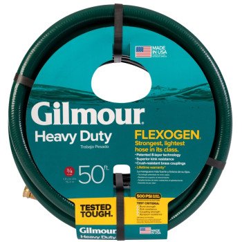 Gilmour 1034050 Garden Hose, 50 ft L, Rubber, Green