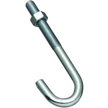 National Hardware 2195BC Series N232-975 J-Bolt, 1/2-13 Thread, 3 in L Thread, 6 in L, 425 lb Working Load, Steel, Zinc