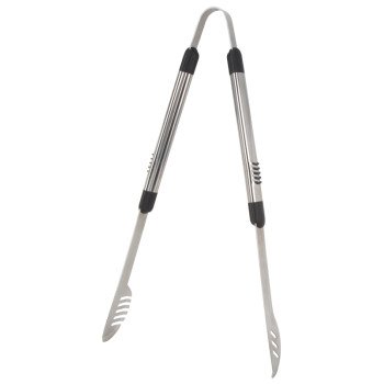 Omaha BBQ-8112443C Premium BBQ Tongs, 1.9 mm, Stainless Steel Blade, Stainless Steel, Aluminum Handle, Straight Handle