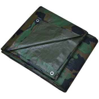 ProSource C1212110 Tarpaulin, 16 ft L, 12 ft W, 6 mil Thick, Polyethylene, Camouflage