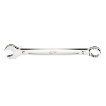 Milwaukee 45-96-9521 Combination Wrench, Metric, 21 mm Head, 10.71 in L, 12-Point, Steel, Chrome