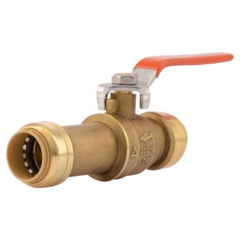 SharkBite 24736LF Slip Ball Valve, 3/4 in Connection, PTC x PTC, 200 psi Pressure, DZR Brass Body