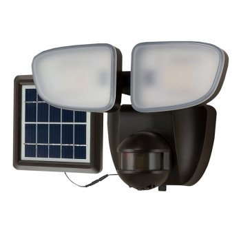 Halo SLFS07AM2B Motion Solar Security Light, 50 W, 2-Lamp, LED Lamp, Bright White Light, 700 Lumens