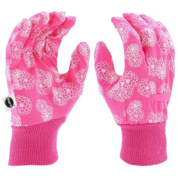 Miracle-Gro MG64002-W-ML Lightweight Garden Gloves, Women's, M/L, Knit Cuff, Canvas/Cotton/Polyester