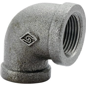 ProSource B90 6 Pipe Elbow, 1/8 in, FIP, 90 deg Angle, Malleable Iron, SCH 40 Schedule, 300 psi Pressure