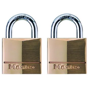 Master Lock 120T Padlock, Keyed Alike Key, 5/32 in Dia Shackle, Steel Shackle, Brass Body, 3/4 in W Body