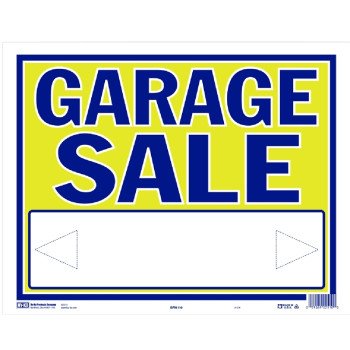 Hy-Ko SPN-110 Large Neon Sign, GARAGE SALE, Blue Legend, Yellow Background, Plastic