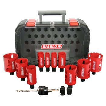 Diablo DHS14SGP Hole Saw Kit, 14-Piece, Bi-Metal