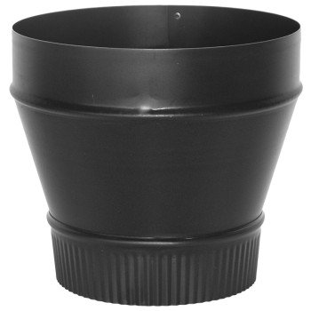 Imperial BM0080 Stove Pipe Reducer, 8 x 7 in, Crimp, 24 ga Thick Wall, Black, Matte
