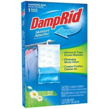 DampRid FG80FSSB Hanging Moisture Absorber, 15.4 oz Box, Solid, Odorless, Fresh Scent