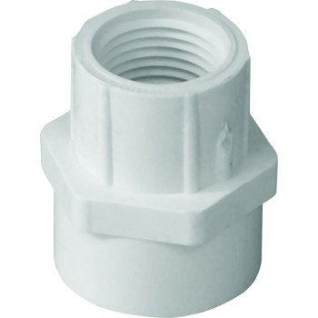 IPEX 435992 Reducing Pipe Adapter, 3/4 x 1/2 in, Socket x FPT, PVC, White, SCH 40 Schedule, 150 psi Pressure