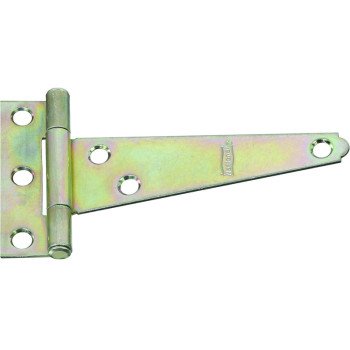 National Hardware N128-694 T-Hinge, 3.16 in W Frame Leaf, 0.89 in H Frame Leaf, Steel, Zinc, Tight Pin, 18 lb