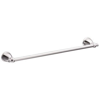 Moen Caldwell Series Y3124CH Towel Bar, 24 in L Rod, Aluminum/Zamac, Chrome, Surface Mounting