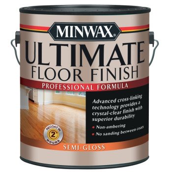 Minwax 131020000 Ultimate Floor Finish Paint, Semi-Gloss, Liquid, Crystal Clear, 1 gal, Can