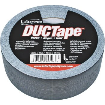 IPG 20C-BK2 Duct Tape, 60 yd L, 1.88 in W, Polyethylene-Coated Cloth Backing, Black