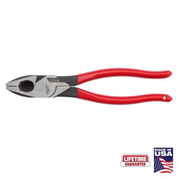 Milwaukee MT500 Lineman's Pliers, 9.22 in OAL, 1.39 in Jaw Opening, Red Handle