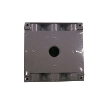 Teddico/Bwf TGB-57V Outlet Box, 2-Gang, 7-Knockout, 7-1/2 in, Metal, Gray, Powder-Coated