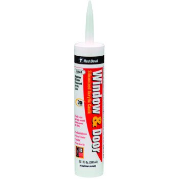 Red Devil 0876 Siliconized Acrylic Caulk, Clear, -20 to 180 deg F, 10.1 fl-oz Cartridge