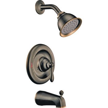 Moen Caldwell Series 82496EPBRB Tub and Shower Faucet, Stainless Steel, Mediterranean Bronze