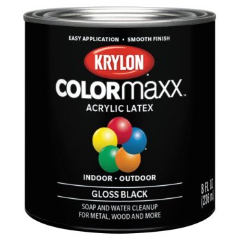 Krylon K05605007 Paint, Gloss, Black, 8 oz, 25 sq-ft Coverage Area