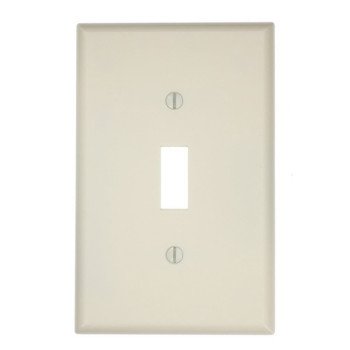 Leviton 80501-W Wallplate, 4-7/8 in L, 3-1/8 in W, 1 -Gang, Plastic, White