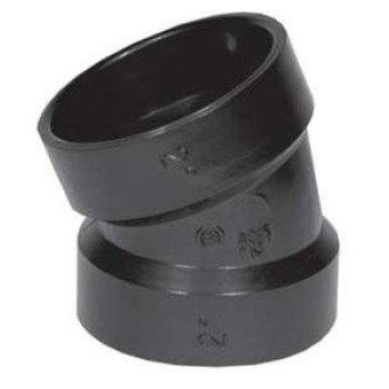 IPEX Drainway Series 027250 Pipe Elbow, 1-1/4 in, Hub, 22.5 deg Angle, ABS, SCH 40 Schedule