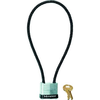 Master Lock 107DSPT Gun Lock with Padlock, Keyed Different Key, Cable Shackle, 0.22 in Dia Shackle, Steel Body