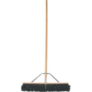 Birdwell 5027-4 Contractor Push Broom, 3 in L Trim, Polystyrene Bristle, Hardwood Handle