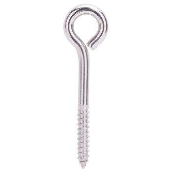 ProSource LR260 Lag Eye Bolt, 7.5 mm Thread, Screw Thread, 1-1/2 in L Thread, 1 in Dia Eye, 294 lb Working Load, Zinc