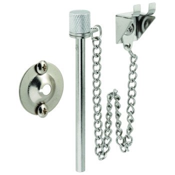 Prime-Line U 9858 Patio Door Lock, Steel, Chrome, 1-3/8 to 1-3/4 in Thick Door