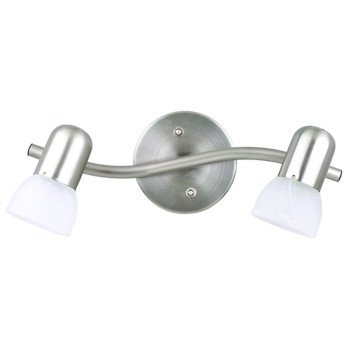 Canarm IT9251 Track Lighting Fixture, 2-Lamp, Alabaster Glass, Brushed Pewter