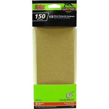 Gator 5041 Sanding Sheet, 3-2/3 in W, 9 in L, 150 Grit, Fine, Aluminum Oxide Abrasive, Paper Backing