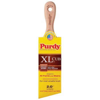 Purdy XL Cub 144153320 Angular Trim Brush, 2 in W, 2-11/16 in L Bristle, Nylon/Polyester Bristle