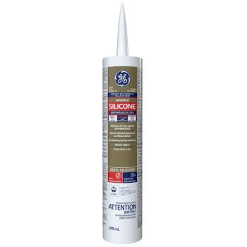 GE Silicone II SE2182 Kitchen and Bath Sealant, White, 65 deg F, 299 mL Cartridge