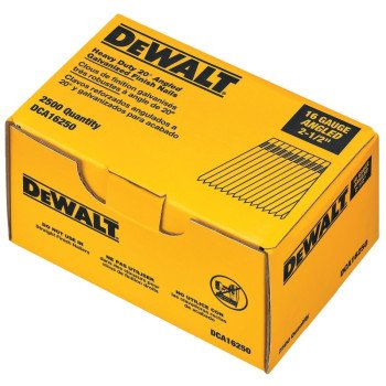 DEWALT DCA16250 Finish Nail, Glue Collation, 2-1/2 in L, 16 Gauge, Steel, Suitable for: DC618K Finish Nailer