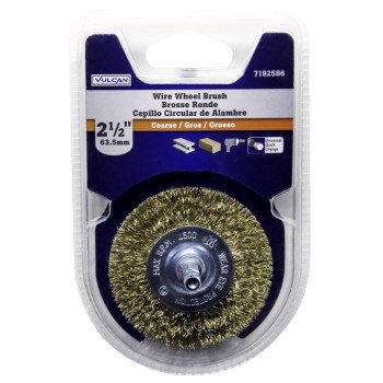 Vulcan 321741OR Wire Wheel Brush, 2-1/2 in Dia, 1/4 in Arbor/Shank