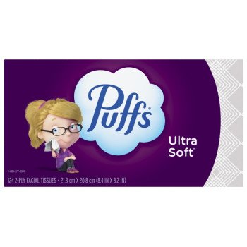 Puffs 35669 Non-Lotion Facial Tissue, 8.4 in L, 8.2 in W