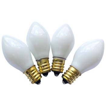 Hometown Holidays 19151 Replacement Bulb, 5 W, Candelabra Lamp Base, Incandescent Lamp, Ceramic White Light