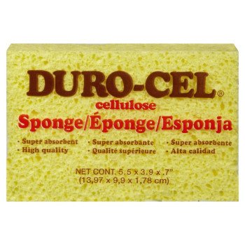 Duro-Cel 03040 Sponge, 6 in L, 4 in W, 3/4 in Thick, Cellulose, Yellow