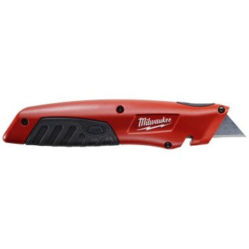 Milwaukee 48-22-1510 Utility Knife, 1 in L Blade, Metal Blade, Straight Handle, Black/Red Handle