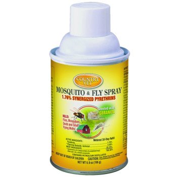 Country Vet 342033CVA Mosquito and Fly Spray, Liquid, Clear, Characteristic, 6.9 oz, Aerosol Can