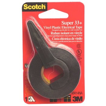 Scotch 10414 Electrical Tape, 450 in L, 3/4 in W, PVC Backing, Black